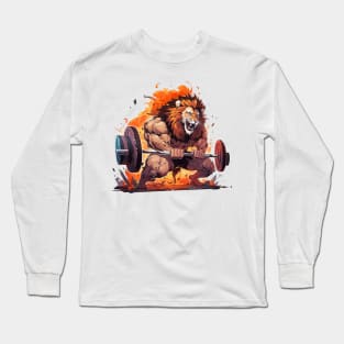 lion bodybuilder Long Sleeve T-Shirt